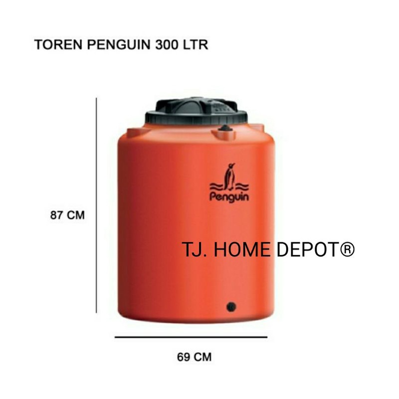 Tanki Air Torn Pinguin TB32 300 Liter Toren Tandon Pinguin
