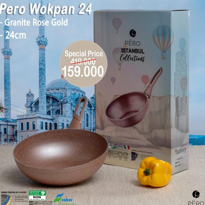 Pero Wok Pan 24Cm - Rosegold - Diskon Spesial 