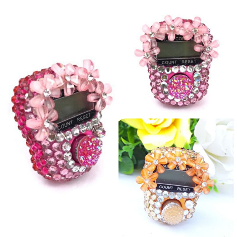 0HITAM PITA DIAMOND tasbih digital swarovsky Tasbeh Non led souvenir cantik oleh oleh haji umroh unik