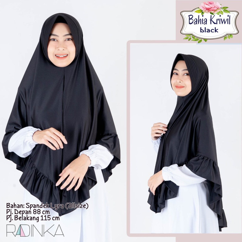 Jilbab Terbaru Wanita Bahia Krwil by Radinka (Hitam)