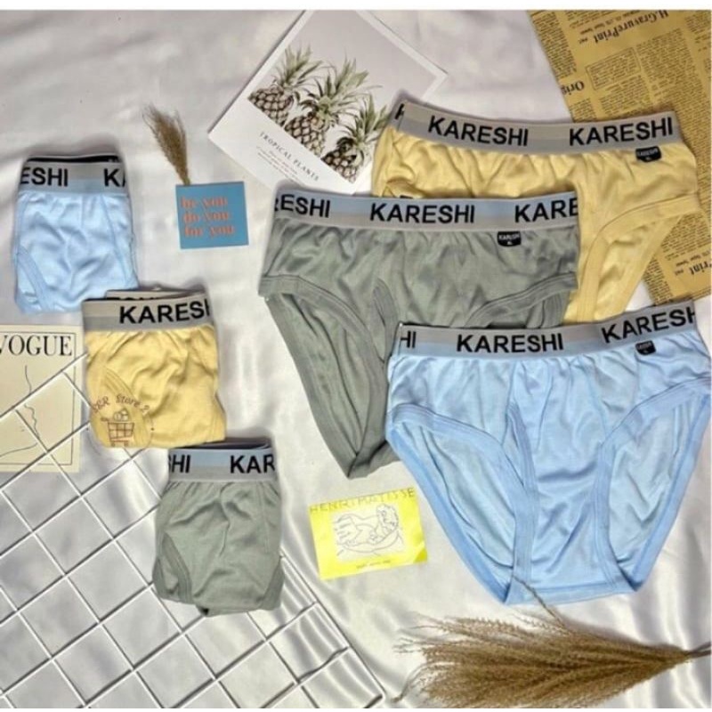 6 Pcs/ Lusinan Kareshi_Star/Celana Dalam Pria/KARESHI 210 Karet Boxer