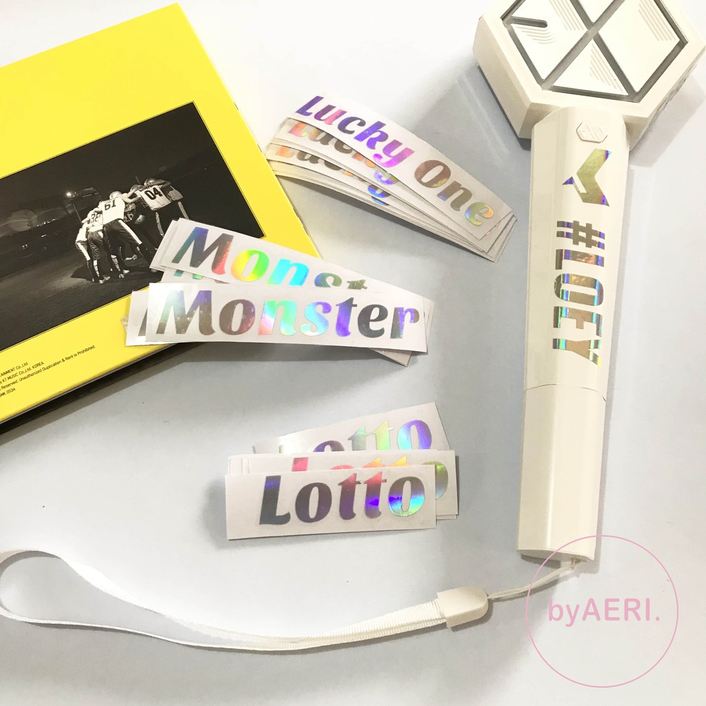 EXO SONGS HOLOGRAM STICKER (Kokobop, Love Me Right, Universe, dll) KPOP HOLOGRAM CUTTING STICKER