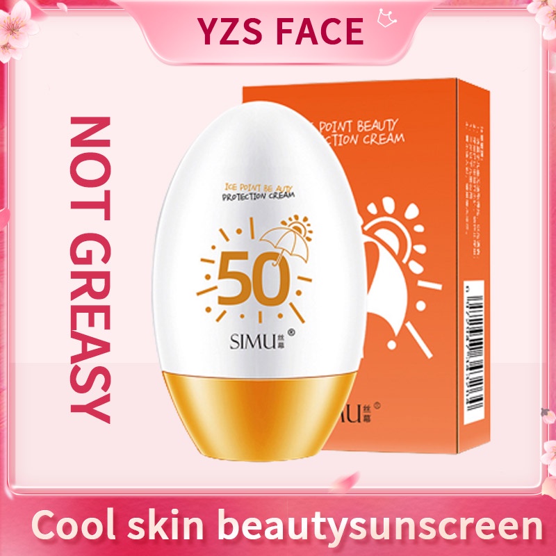 100% YZS SIMU UV Anti-UV Shield Sunscreen Tabir Surya Perisai Pemutih Pelembab Perlindungan Tinggi SPF50+++ Pelembab wanita skincare Sunblock