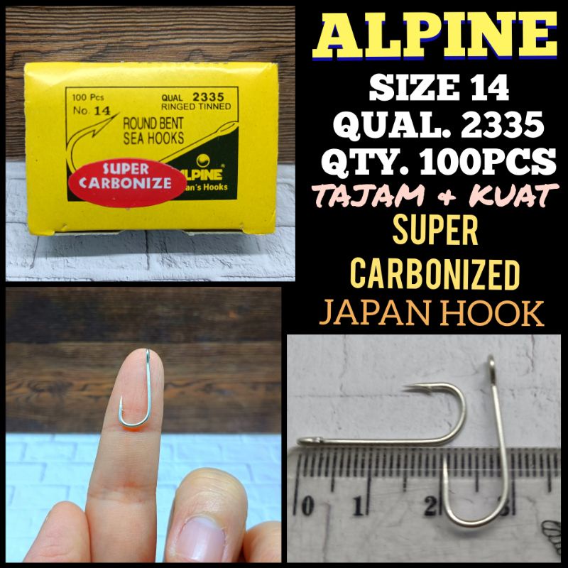 ALPINE SIZE 14 QUAL.2335 QTY.100 SUPER CARBONIZED KAIL ALPINE KAIL KUAT PANCING KARBON HOOK KAIL JEP