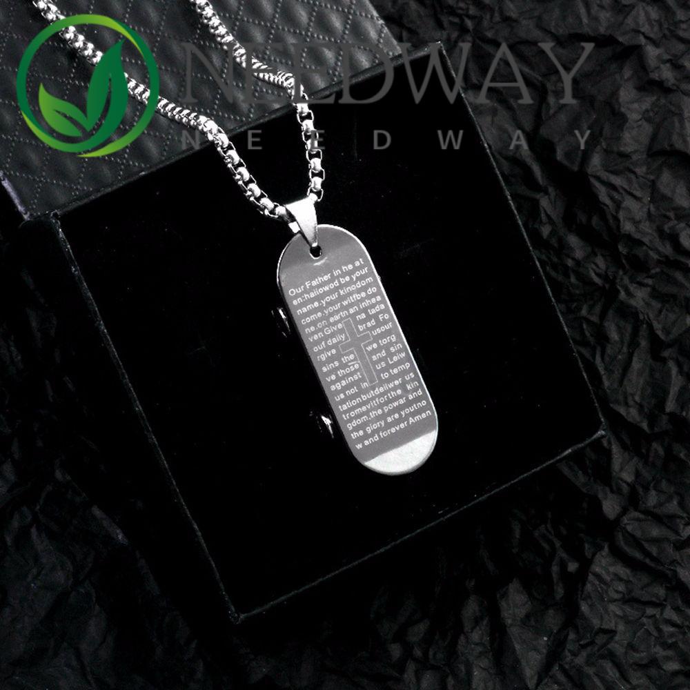 Kalung Bahan Stainless Steel Alloy Gaya Rock Untuk Pria