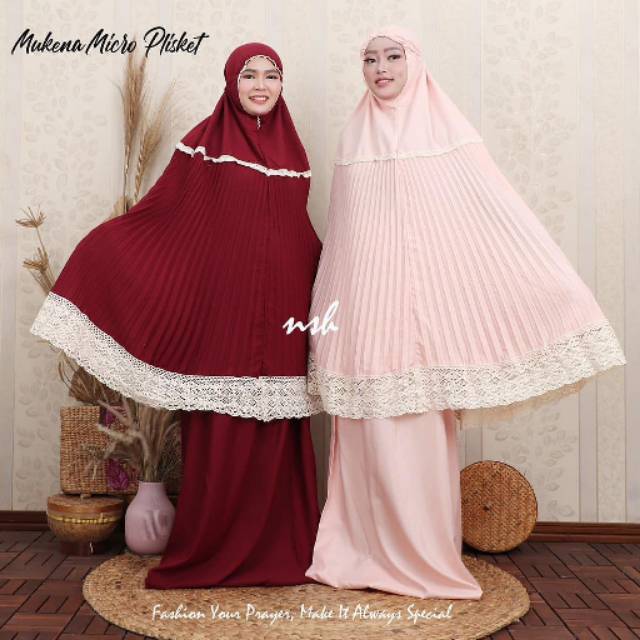MUKENA DEWASA MICRO PLISKET RENDA RAJUT / PLISKET MUKENA MICRO / MUKENA PLISKET