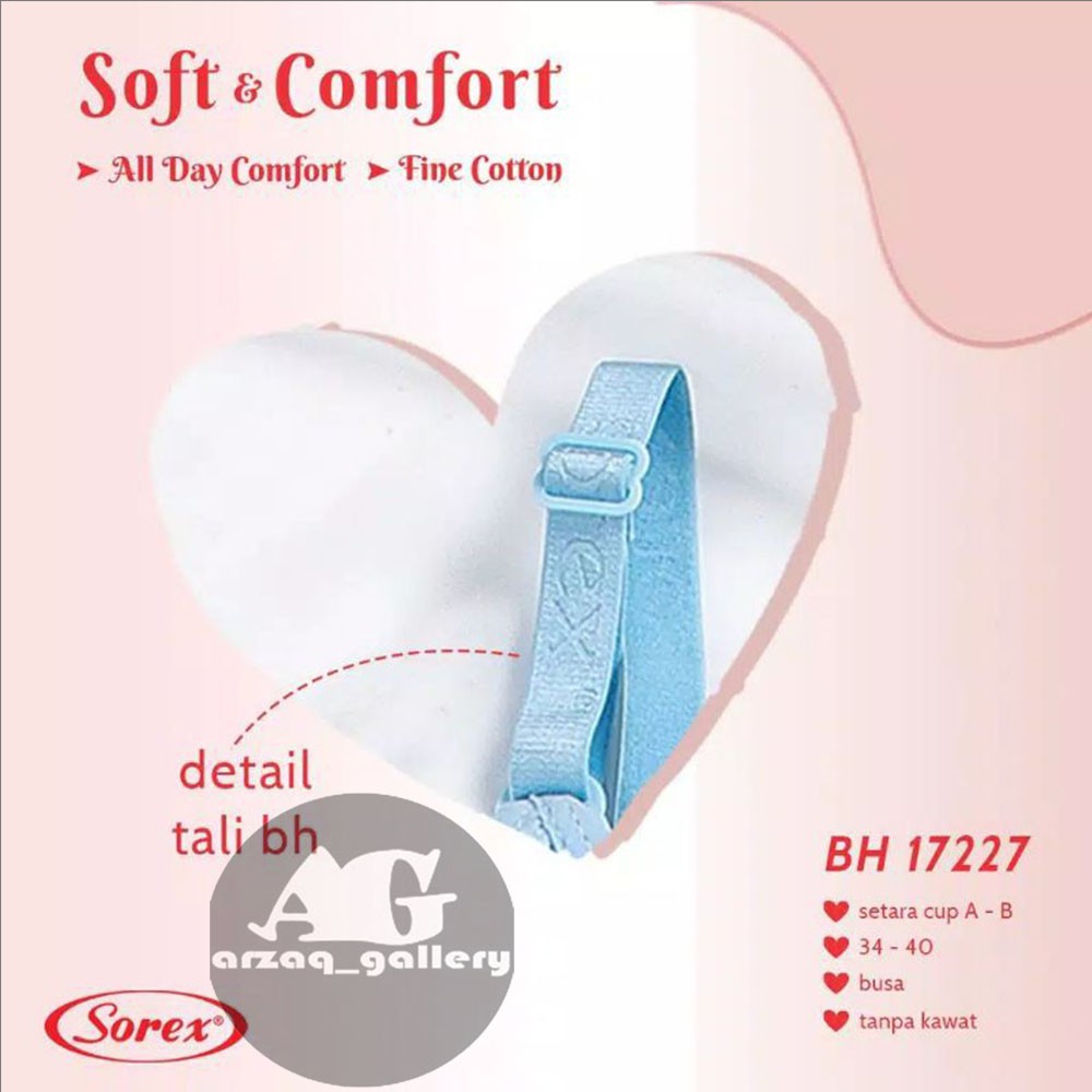 Sorex Bra Busa Sedang Tanpa Kawat Setara Cup A-B Kait 2 Soft &amp; Comfort 17227