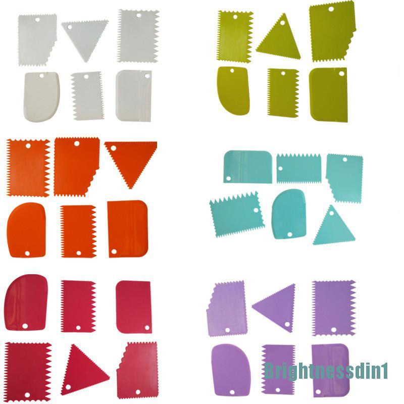 6 Pcs / set Pengikis Pemotong Adonan Icing Fondant Krim Pastry Untuk Dekorasi Kue