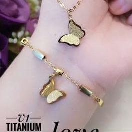 TiTanium set gelang kalung QA48