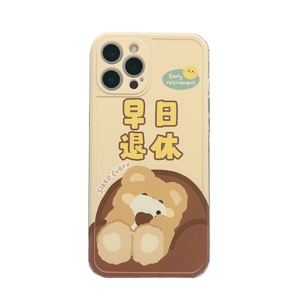 Soft Case Hp Gambar Kartun Beruang Untuk Iphone 7 / 8plus / X / XR / XS / 11 / 12 / 13pro MAX / SE 2020