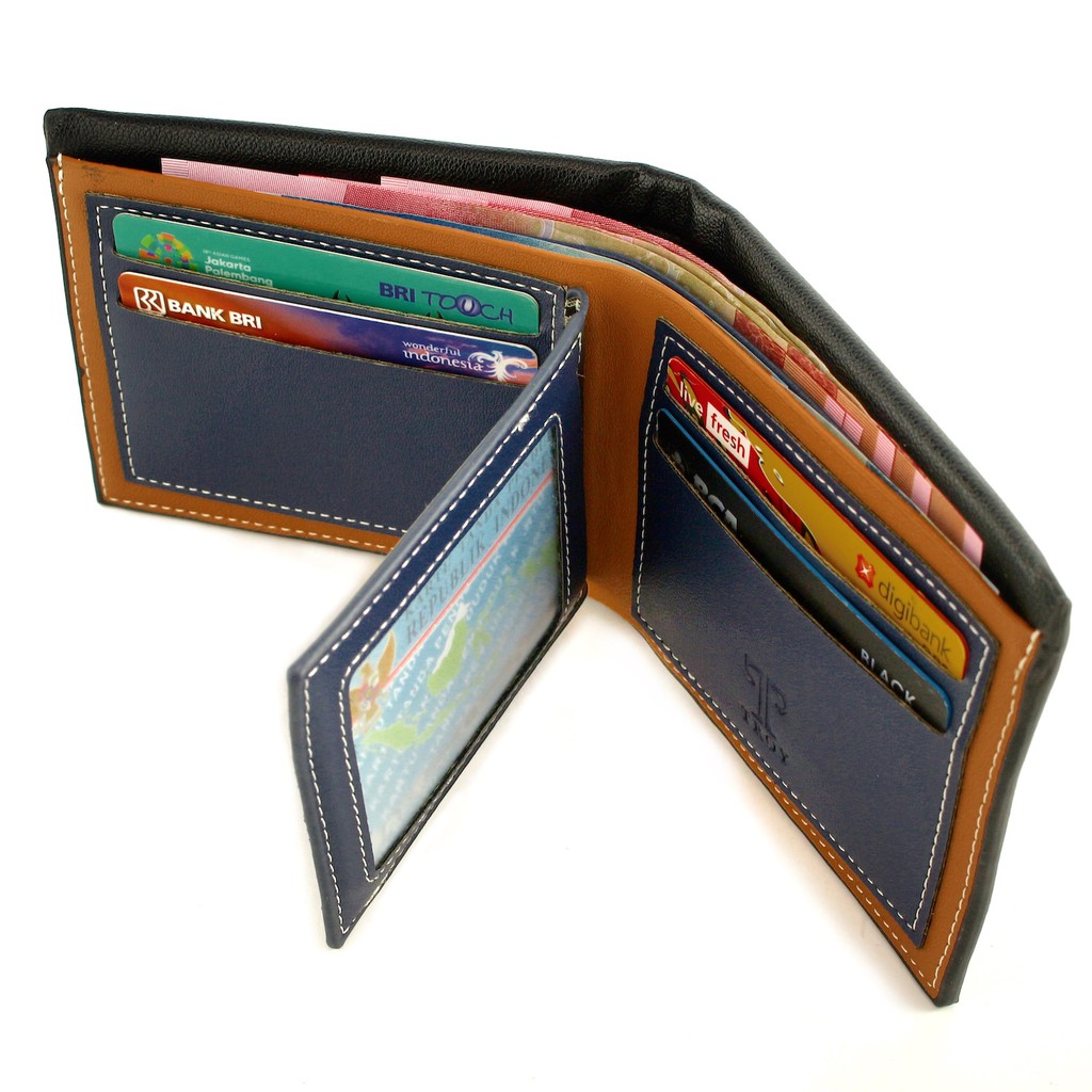 TOKOKOE - Dompet Pria Bahan Kulit Vegan Original model Lipat dengan Kotak Original - Troy - Pold