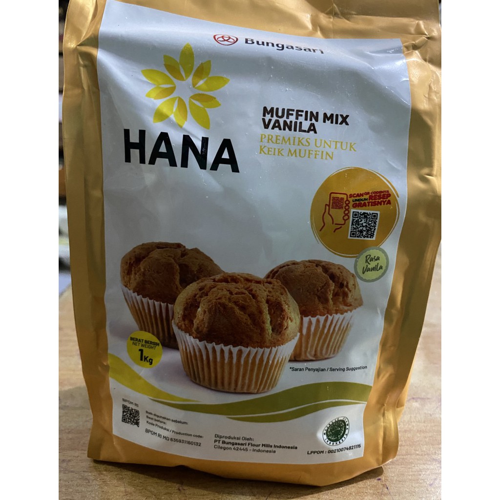 Hana Bungasari Premix Muffin Vanilla mix 1kg tepung cupcake