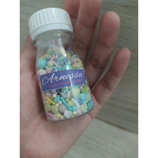 Edible Sprinkles sprinkle sprinkel 30 gram mutiara campur mix size manik kue topper cake silver gold pink hitam hijau biru ungu luster dust alas adonan fondant spuit cutter monstera pearl beads paket dekorasi kue serbuk emas gold flakes 24k