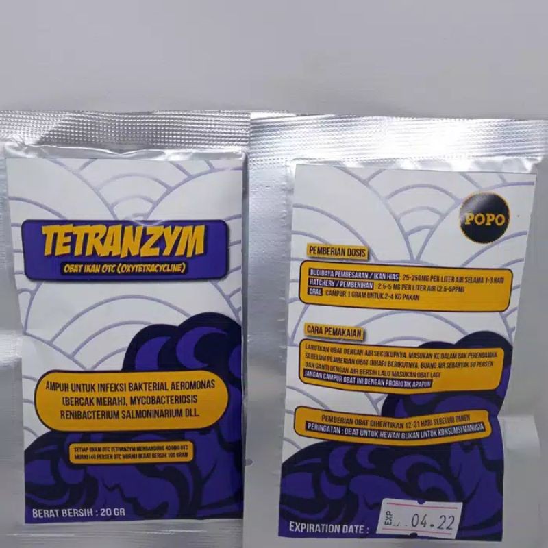 Obat Ikan Tetracycline Tetrazym 20 Gram