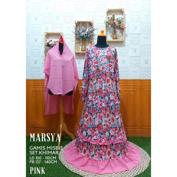 GAMIS SYARI MISBIE MARSYA SET KERUDUNG BABELCREP ALLSIZE FIT TO XL