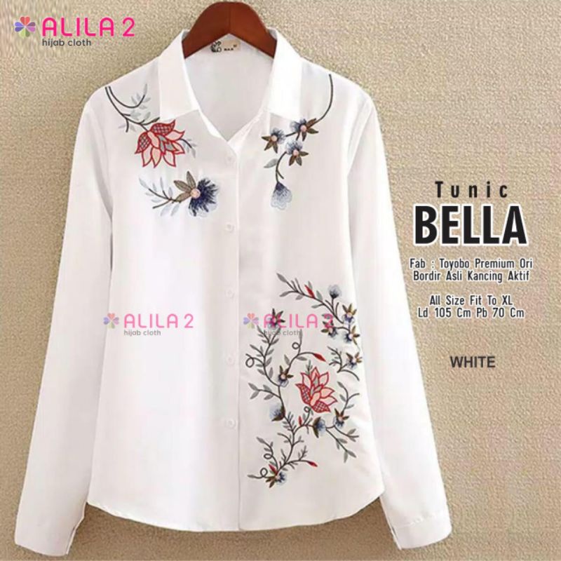 TUNIK LENGAN PANJANG MOTIF BUNGA . BELLA TUNIK-ALILA TERBARU ORIGINAL
