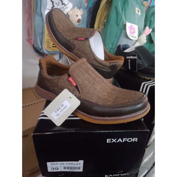 EXAFOR sepatu slip on pria ORIGINAL,sepatu formal sepatu slop.
