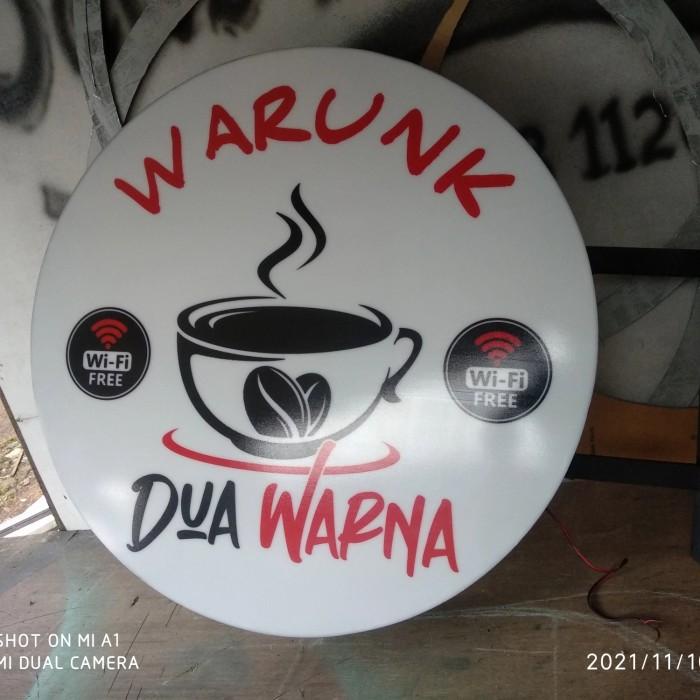 neon box bulat 50cm 2sisi.