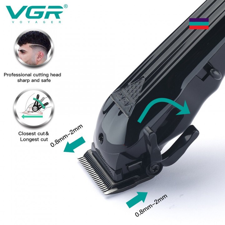 133 Cukuran Rambut VGR V-282 - Hair Clipper Stainless Steel Rechargeable Cordless