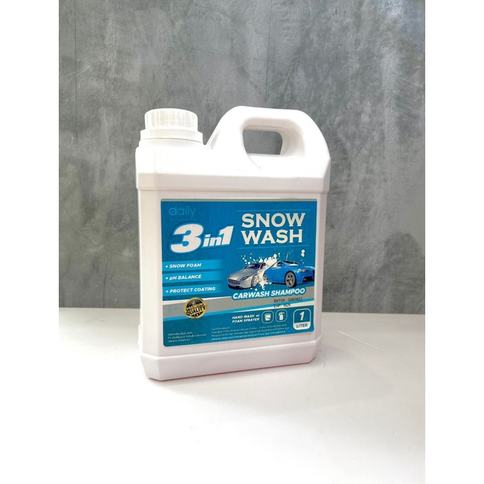 Daily Car Wash Sabun Shampoo Mobil Motor 1 liter Shampoo Snow Wash Premium