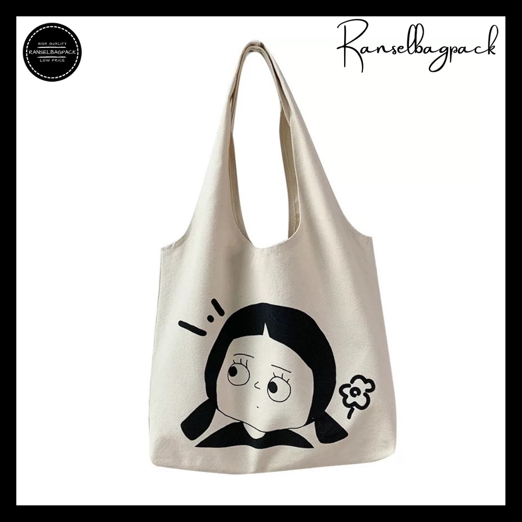 Tote Bag Wanita - Sekolah Kuliah Kerja Traveling Korea Fashion Multifungsi Stylish Bahu Kekinian Import Lokal Original Kanvas Murah Terbaru Bagus Perempuan Cewekl