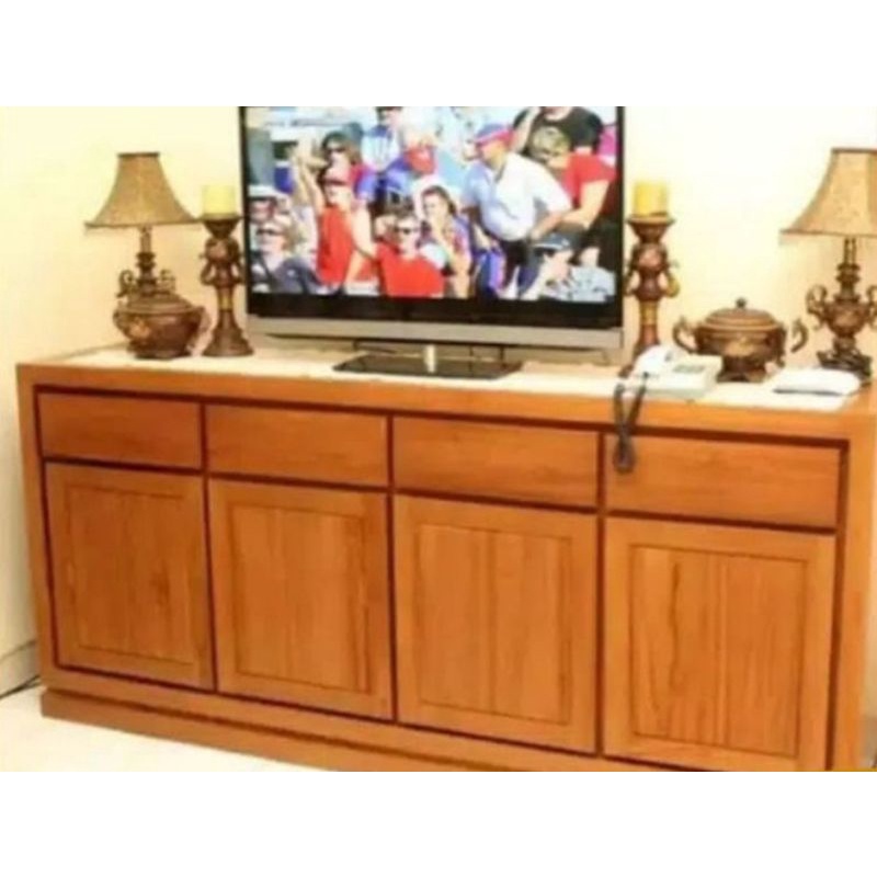 Bufet bupet tv polos minimalis kayu jati meja televisi