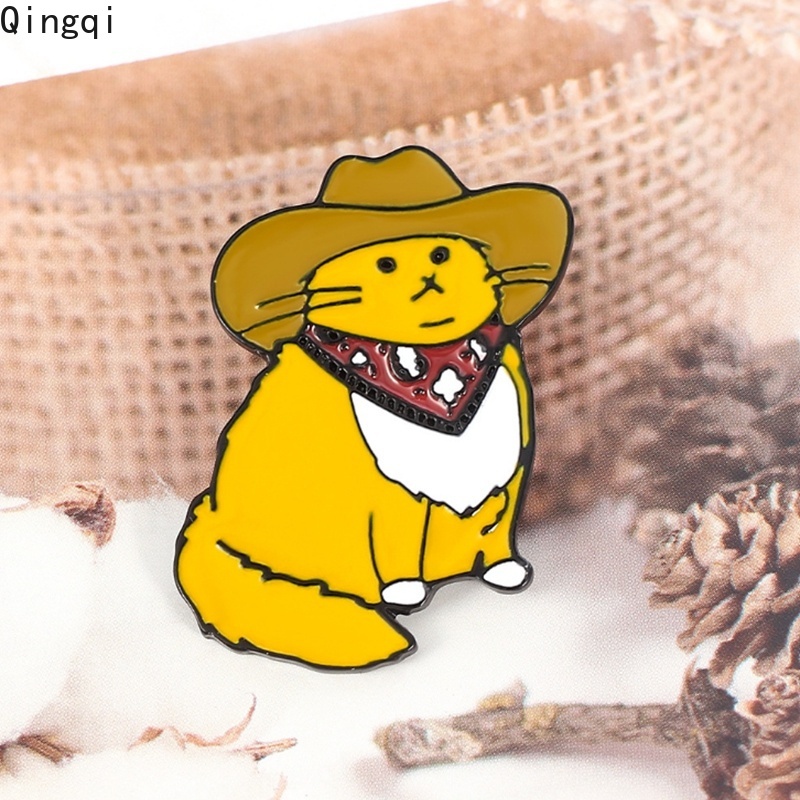 Bros Pin Desain Kucing Cowboy Untuk Dekorasi Pakaian