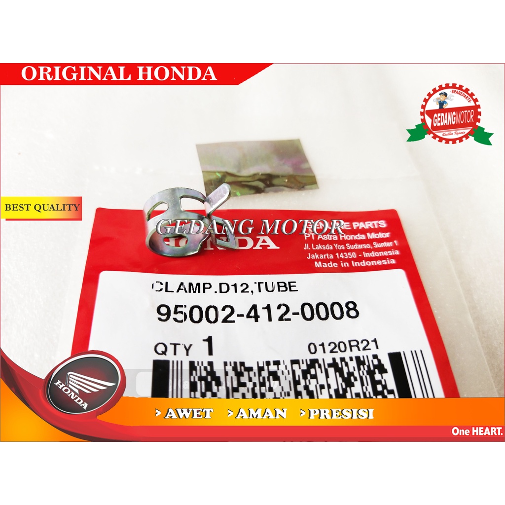 KLEM D12 SELANG FILTER UDARA ADV BEAT VARIO PCX SONIC 150 ORI AHM 412