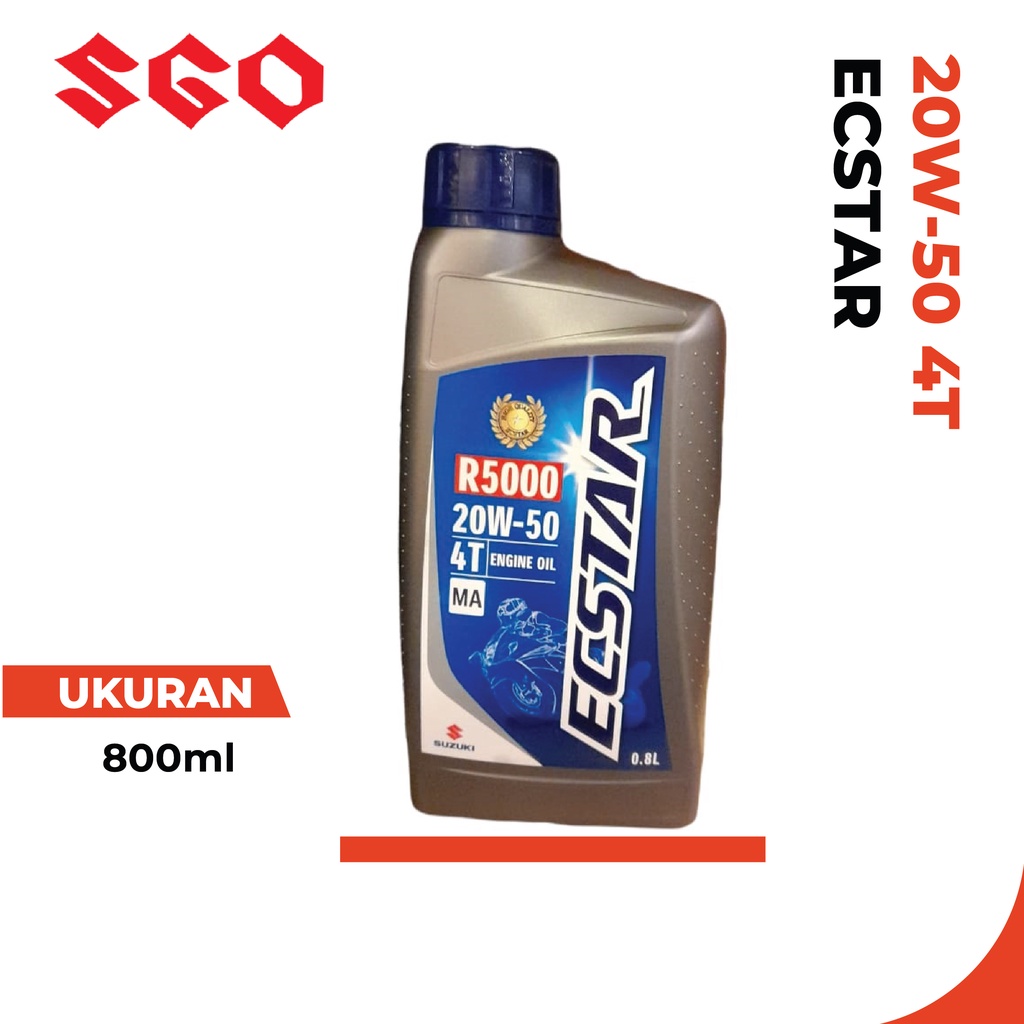 OLI MESIN MOTOR 4T SGO ECSTAR SEMI SYNTHETIC R7000 SUZUKI GENUINE OIL 10W-40 MA 800mL
