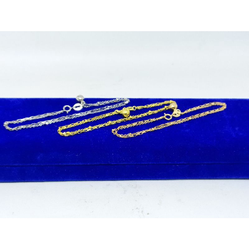 GELANG RANTAI JEDAR 2 LAYER KOMBI MINI PAPER CLIP + 1 BEL / GELANG PERAK ASLI SILVER 925 LAPIS EMAS/ GELANG FASHION WANITA TERBARU