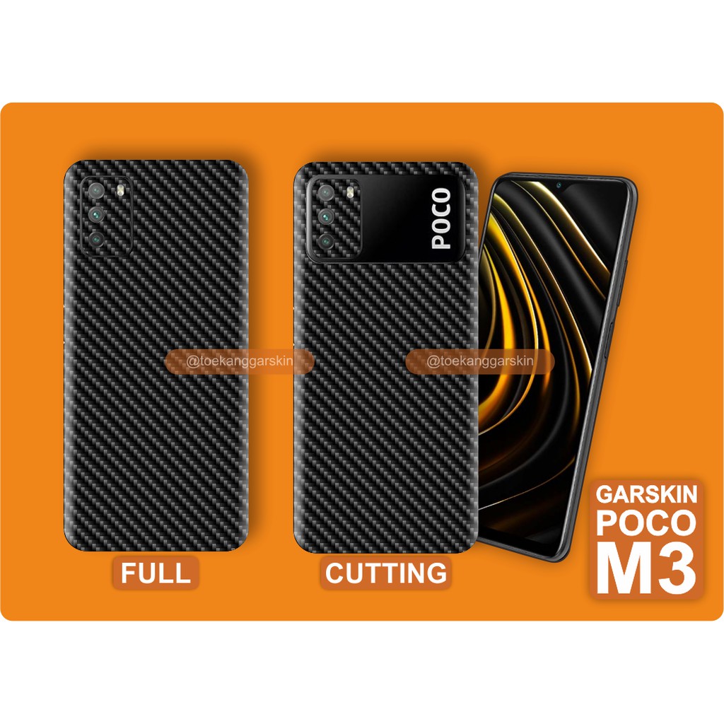 COD PROMO GARSKIN POCO M3 CARBON HITAM FULL BODY