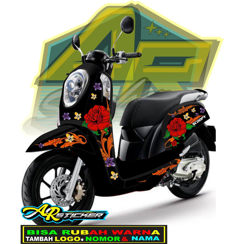 Decal scoopy Decal Scoopy full body Full Blok Decal Scopy Dekal Stiker Fi 2014 2015 2016 2017 HITAM