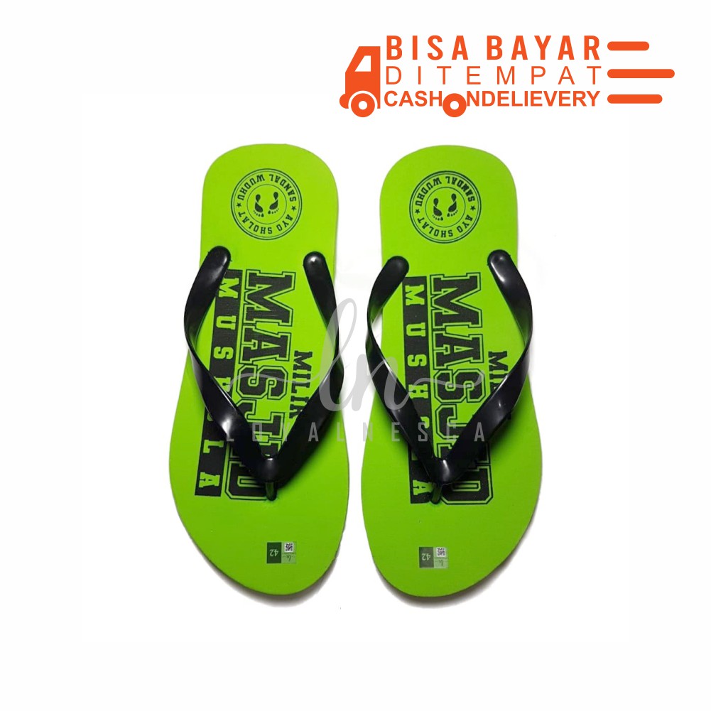 [BEBAS PILIH SIZE] SANDAL WUDHU MASJID MUSHOLLA KANTOR UNTUK WAKAF SEDEKAH INFAQ DI  MESJID MUSHOLA-Hijau