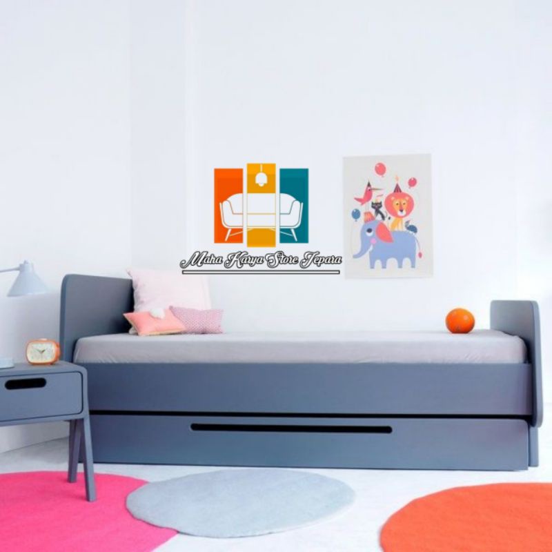 ranjang anak full blok sorong