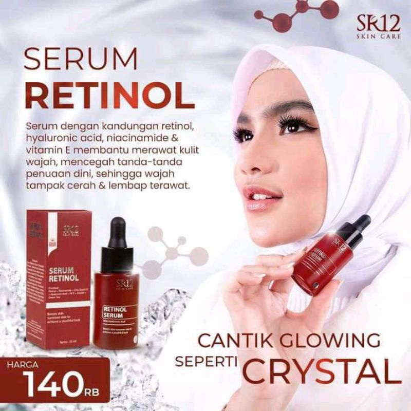 Retinol Serum SR12 Serum Wajah Retinol Mengatasi Jerawat Komedo Flek Hitam Melembabkan Mencerahkan Kulit Muka Original 100%