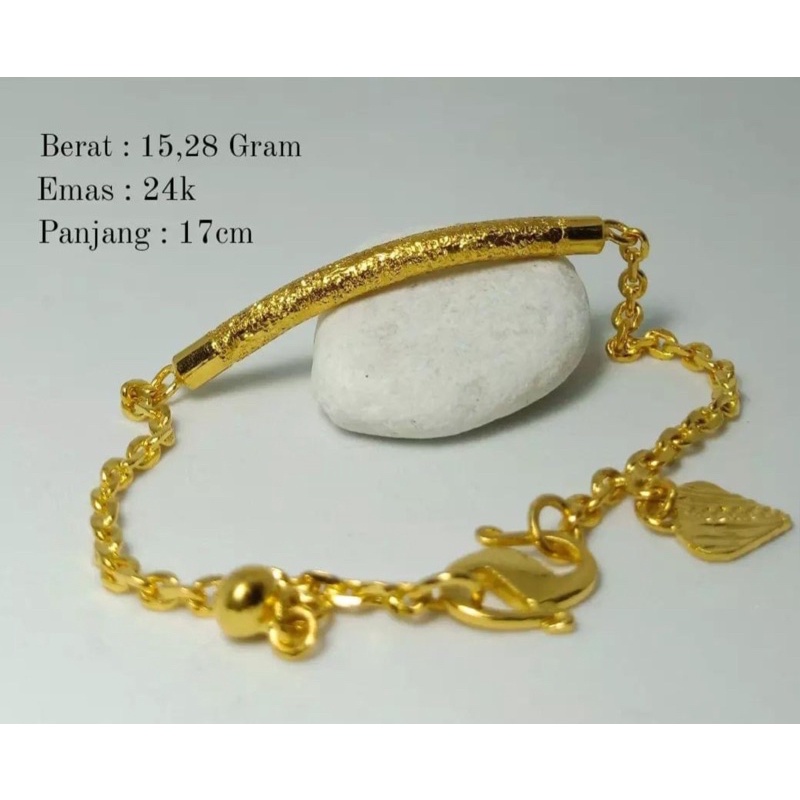 Gelang Rantai Bambu Dof Emas 24K|99%