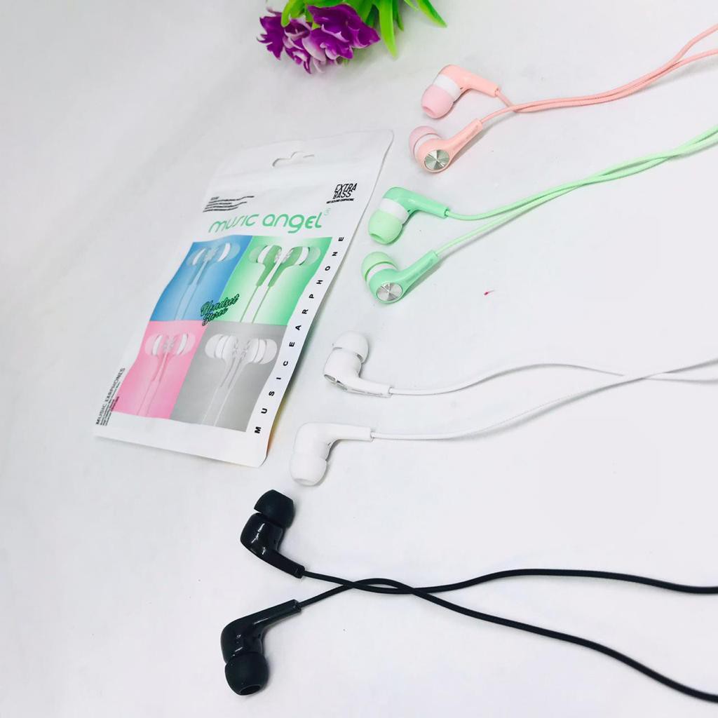 Handsfree Headset Music Angel Macaron Earphone Extra Bass HF MP3