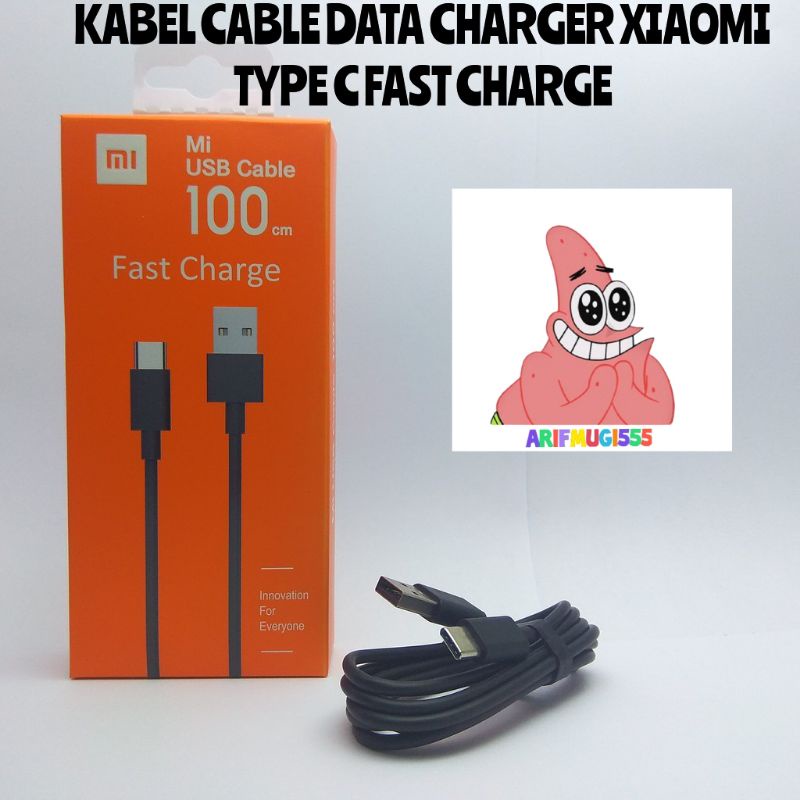 KABEL CASAN CABLE DATA CHARGER XIAOMI TYPE C FAST CHARGE