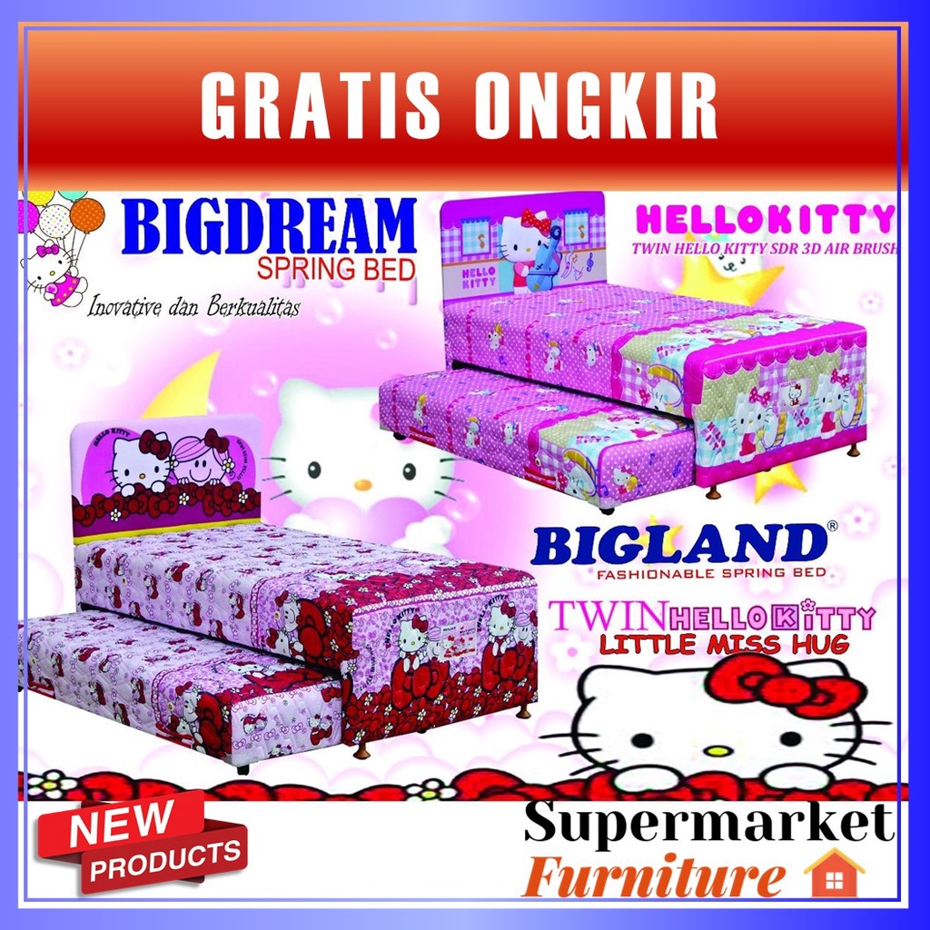 SPRINGBED SORONG BIG DREAM SPRINGBED MOTIF LUCU UNTUK ANAK 2IN1 KARAKTER LISENSI