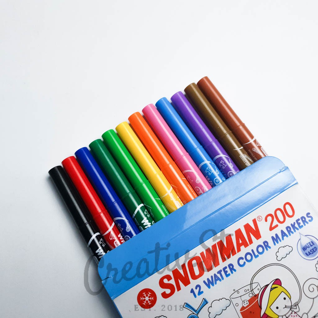 

mdn SNOWMAN Spidol Anak Watercolor 12 Warna Child Safe Wc200