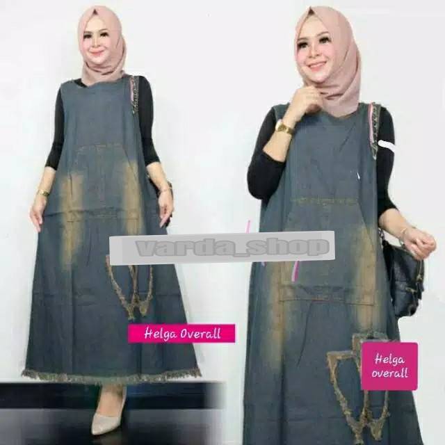 Helga Overall Jeans / Gamis Jeans Tanpa Lengan