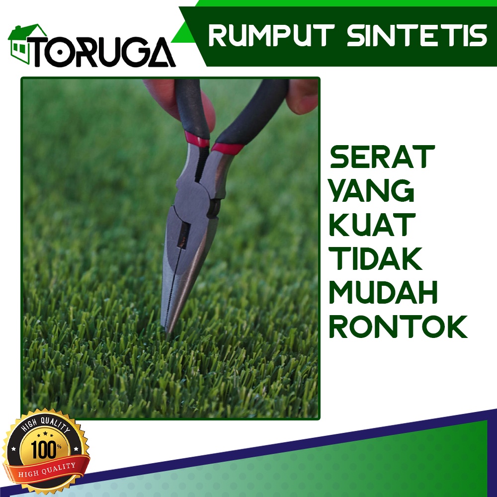 Karpet Rumput Palsu Sintetis 35mm Swiss Grass Mat Per M2 100cm x 100cm