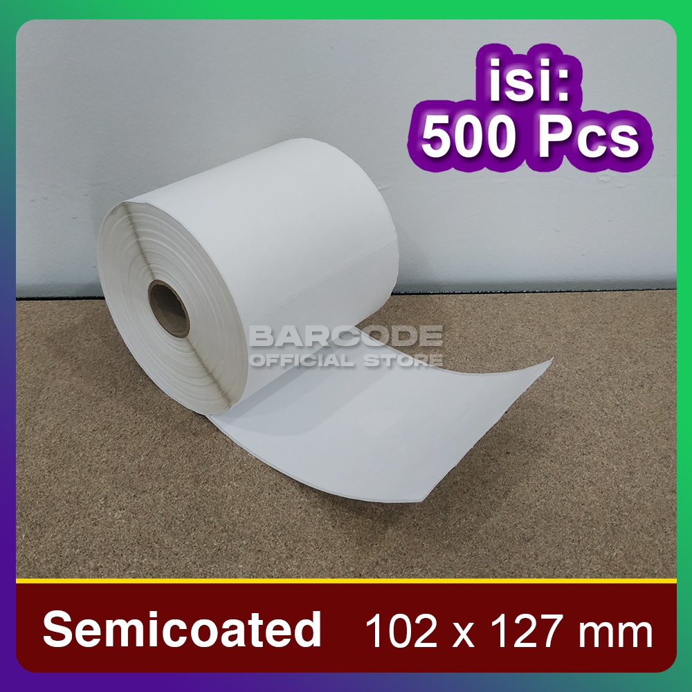 

Label Barcode Resi Wahana Semi Coated 102x127mm 1Line 500pcs Core 1
