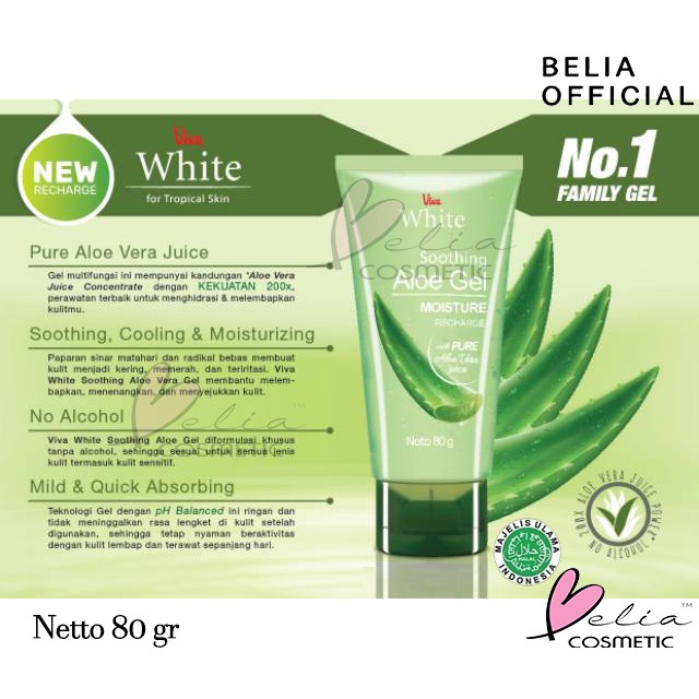 ❤ BELIA ❤ VIVA Soothing Aloe Gel Moisture 80g | gel lidah buaya aloevera HALAL