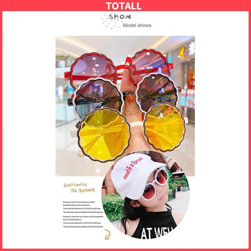 COD Kacamata Anak New Trend Fashion Anak Terbaru Bulat Kaca mata Hitam Motif UV protection High Quality Import Kacamata Fashion-Totall