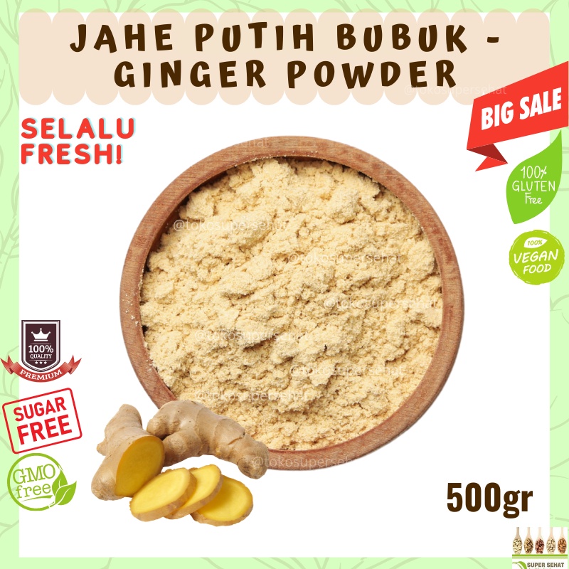 

BUBUK JAHE 500GR PEDAS MURNI / GINGER POWDER 500GR TOKOSUPERSEHAT