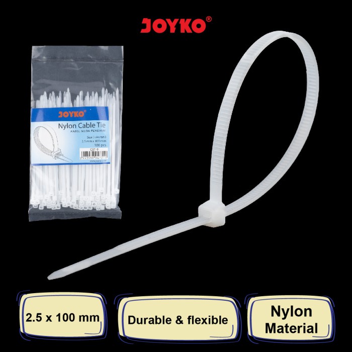 

Cable Ties Nylon Kabel Tis Pengikat Nilon Joyko - CBT-9 10cm