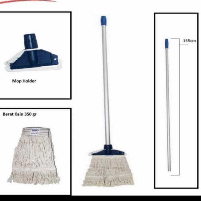 Pel Jepit Gagang Stainless | Pel Lantai | Pel Kain | Mop Lantai Kain