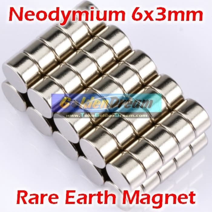 Strong Magnet Neodymium 6x3mm Silinder diameter 6 tebal 3 mm N52 Promo Ongkir Original Quality