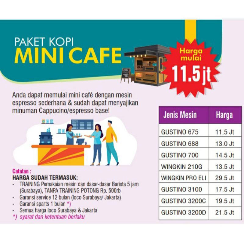 

PAKET USAHA MINI CAFE KOPI START BUDGET 11.5JT